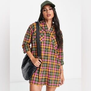 Barbour Lorna shirt dress in green check